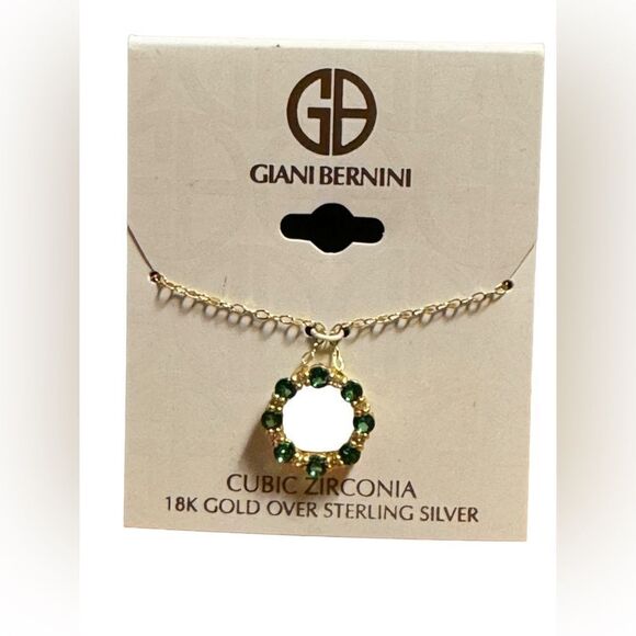NWT Giani Bernini Lab-Created Green Quartz & CZ 18k Gold-Plated Sterling Silver - Picture 2 of 3